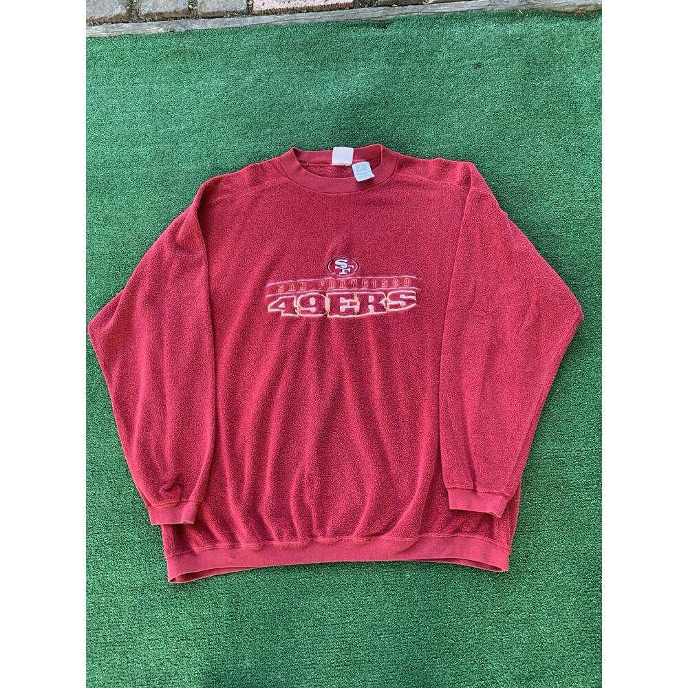 Vintage San Francisco 49ers Sweater XL Red Fleece Sweater The Edge 1998 90s